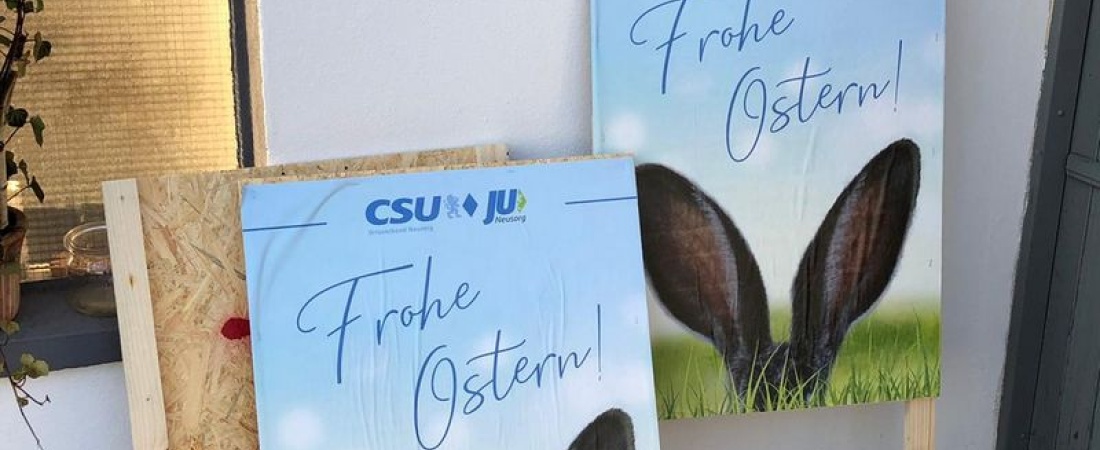 JU stellt Plakate mit Ostergruß